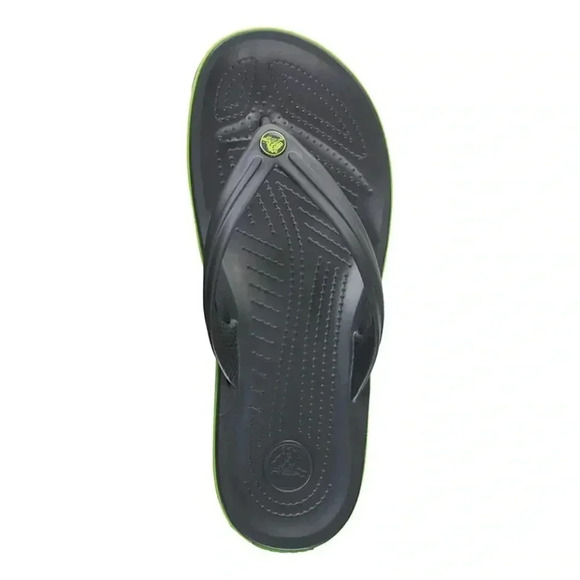 Crocs Crocband Flip Grey Lime Green - Picture 8 of 10